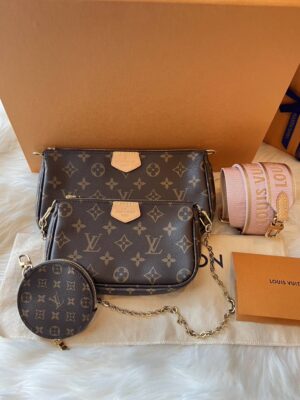 LV. multi pochette. microship Y22 สายชมพู