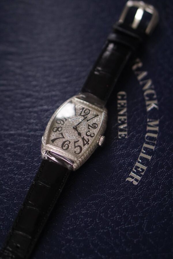 Franck muller curvex full diamond after setting