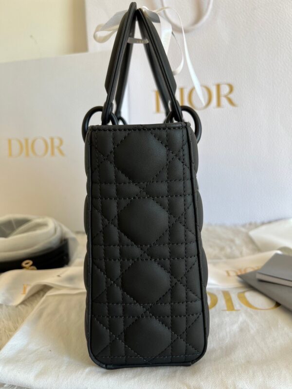 Used Once Lady Dior size small So Black Ultramatte - Image 3