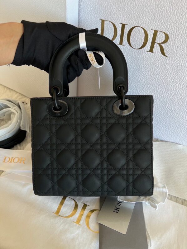Used Once Lady Dior size small So Black Ultramatte - Image 2