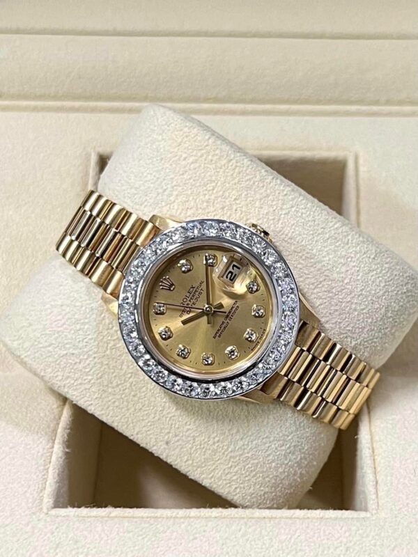👑Used Rolex President La18K yellow gold Lady 26 mm. Ref :69178 - Image 3