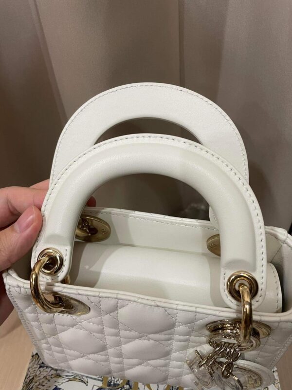 💖Very like new dior lady mini สี Latte (ขาว) dc22 - Image 5