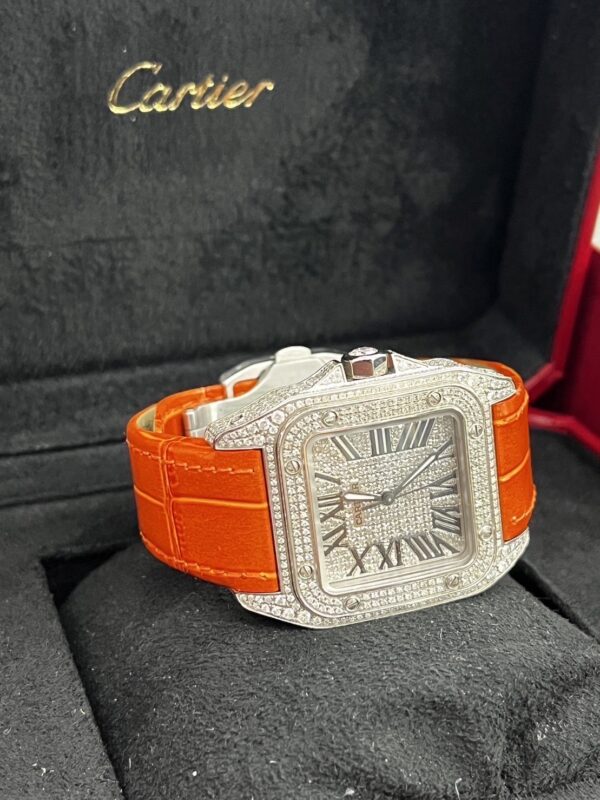 Cartier santos size mm (35 มิล) Full Diamond After - Image 3