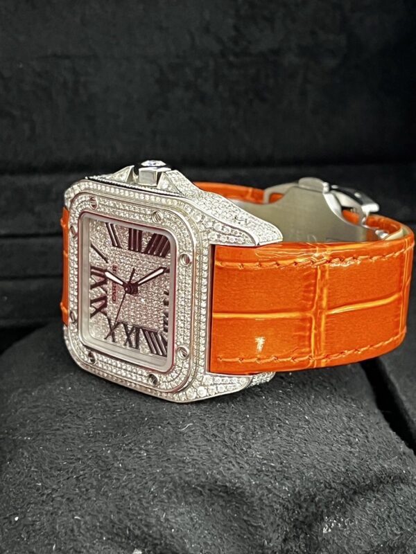 Cartier santos size mm (35 มิล) Full Diamond After - Image 5