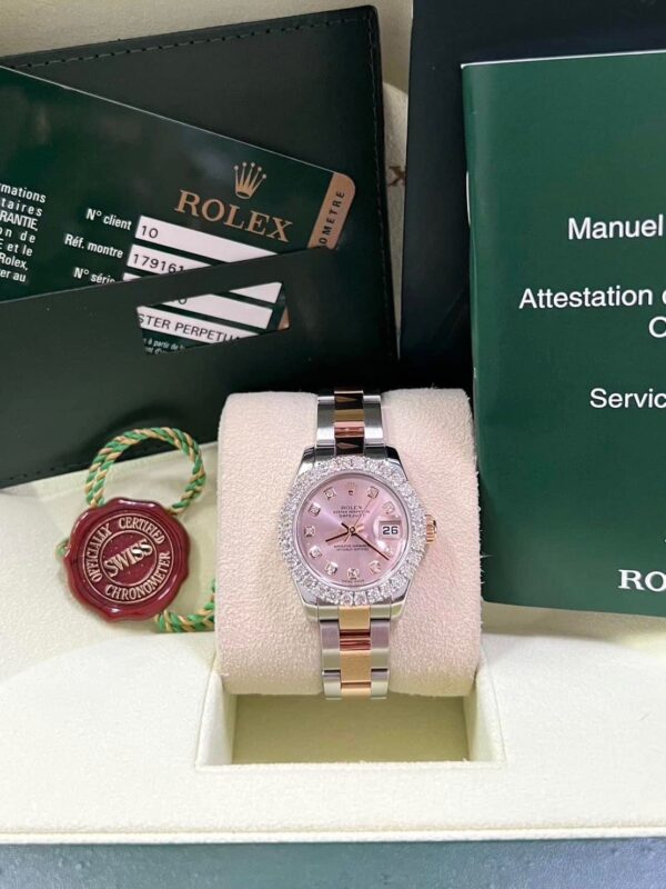 👑Rolex Lady datejust Ref.179161 Ladysize​ 26mm. ✅Fullsetใบไทย​ ปี2010 ✅หน้าPinkหลักเพชร - Image 2