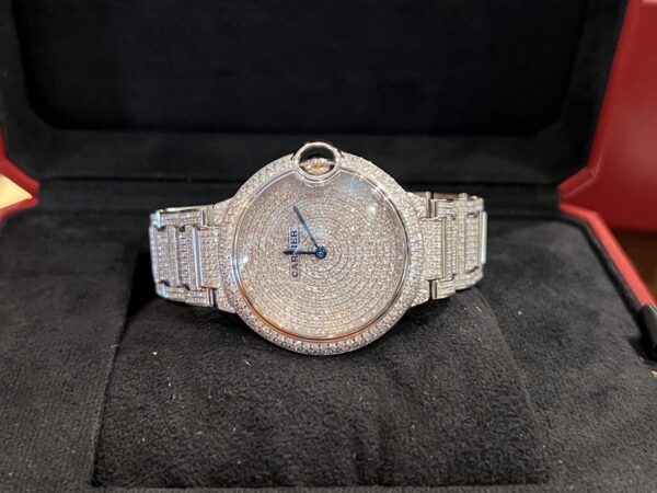 Cartier ballon bleu 36mm full diamond custom