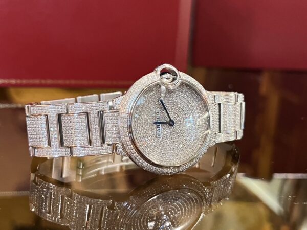 Cartier ballon bleu 36mm full diamond custom - Image 4