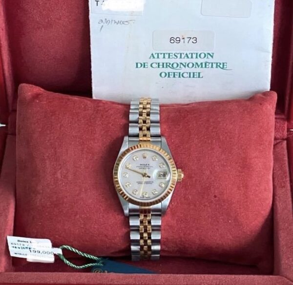 Used Rolex Datejust Ladysize26mm. ✅ series T ปี 1997 ✅หน้ามุก หลักเพชรเบ้าใหญ่ - Image 4