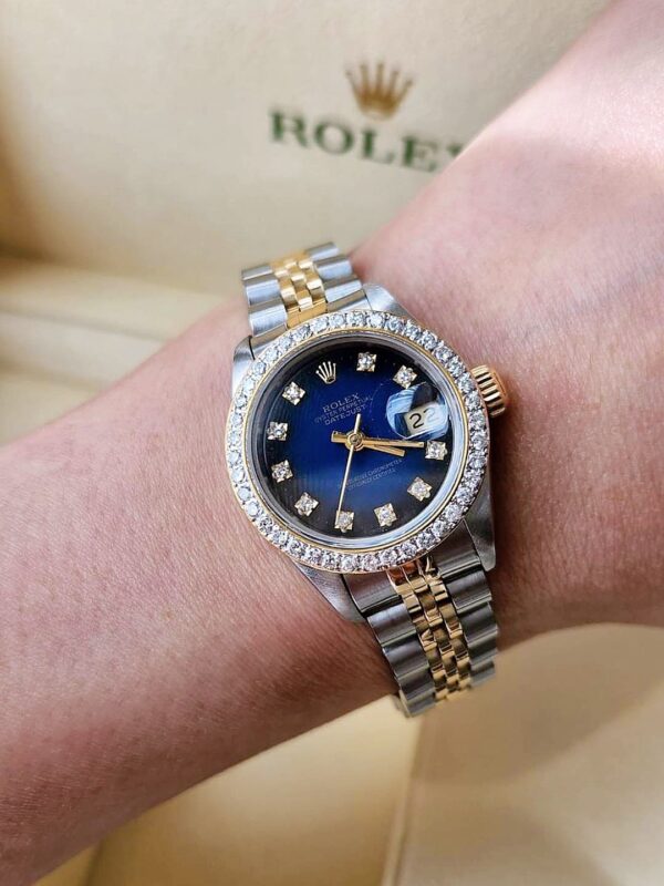 👑Used Rolex Datejust​ Ref.69173​ Ladysize26mm​ ✅หน้าน้ำเงินทูโทนหลักเพชร - Image 3