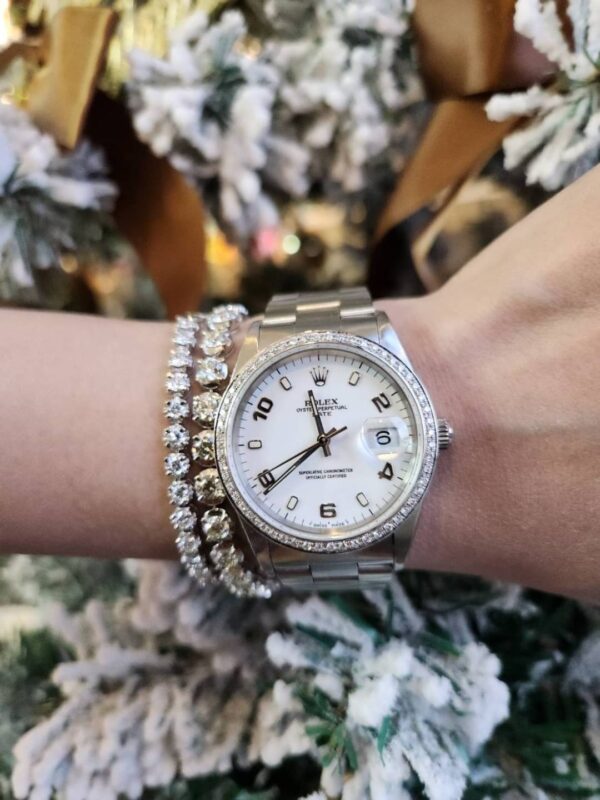 👑Used Rolex Date medium size 34mm. ✅หน้าขาวเลขอารบิค - Image 3