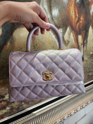 New Chanel Coco 9.5 purple iridescent ghw