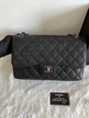 CHANEL JUMBO BLACK CAVIAR SHW holo 15