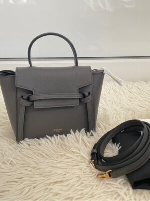 Super like new Celine pico belt beg in grey Y23