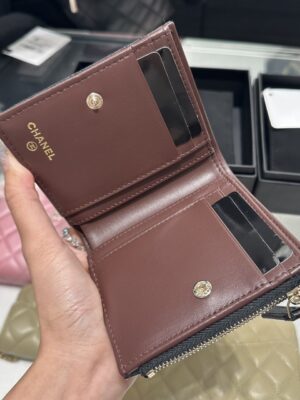 New Chanel Bi-Fold Black Caviar Short Wallet in LGHW with Serial Code