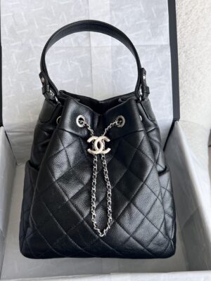 Like new chanel drawstring small caviar shw holo28