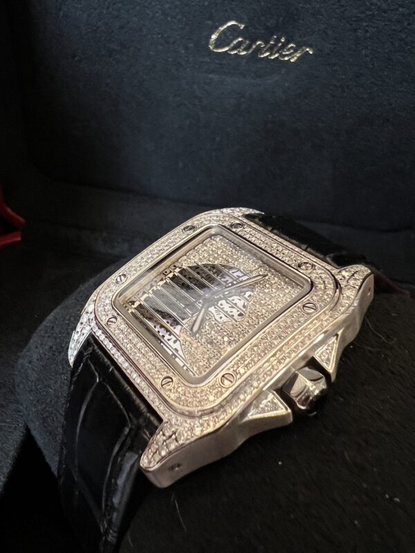 Cartier santos size mm หน้าเพชรเต็มลายเสือ - Image 2