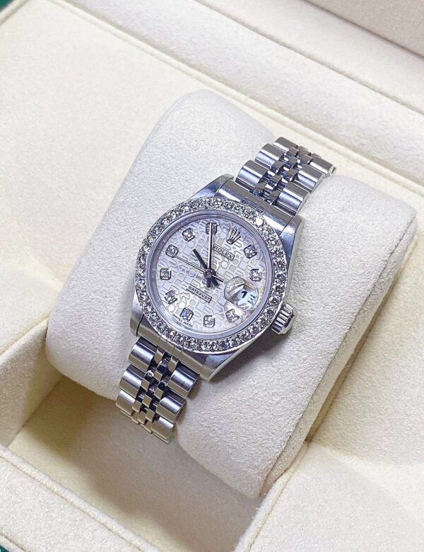 👑Used Rolex Datejust Lady Size 26 mm. หน้าคอมเงินกราฟฟิค - Image 4