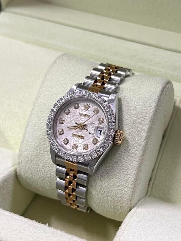 👑Used Rolex Datejust Ladysize 26 mm.Ref:69173 ✅หน้าคอมเงินหลักเพชร - Image 2