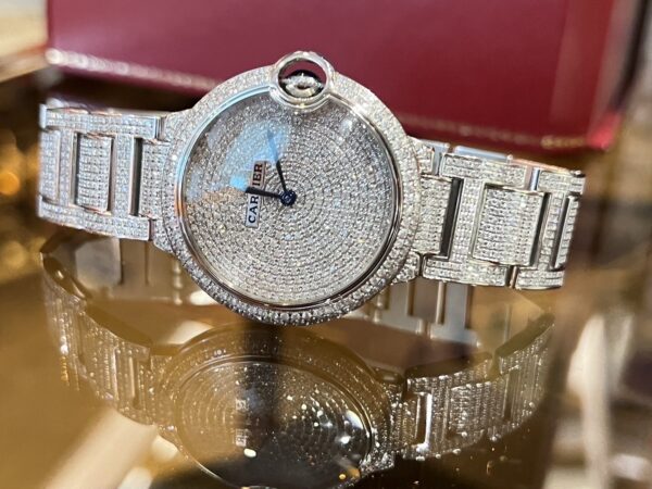 Cartier ballon bleu 36mm full diamond custom - Image 2