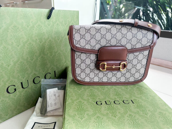 NEW!!! Gucci Horsebit 1955 Small in Beige & Ebony Supreme - Image 2