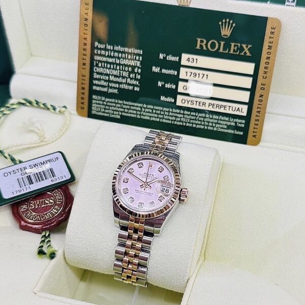 Used Rolex Datejust Lady Size 26 mm.✅หน้าชมพู pink หลักเพชร - Image 2