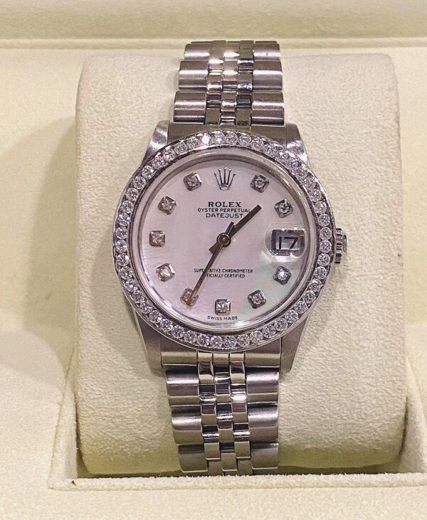 👑Used Rolex Datejust Boy 31 mm.MOP ✅หน้ามุกขาวหลักเพชร