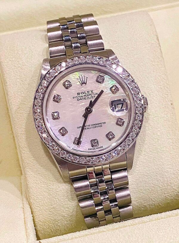 👑Used Rolex Datejust Boy 31 mm.MOP ✅หน้ามุกขาวหลักเพชร - Image 3