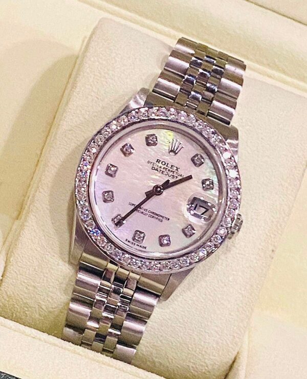 👑Used Rolex Datejust Boy 31 mm.MOP ✅หน้ามุกขาวหลักเพชร - Image 2