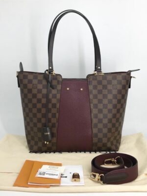 (Like New!) LV Jersey Taurillon & Damier Ebene Canvas Bordeaux Dc18
