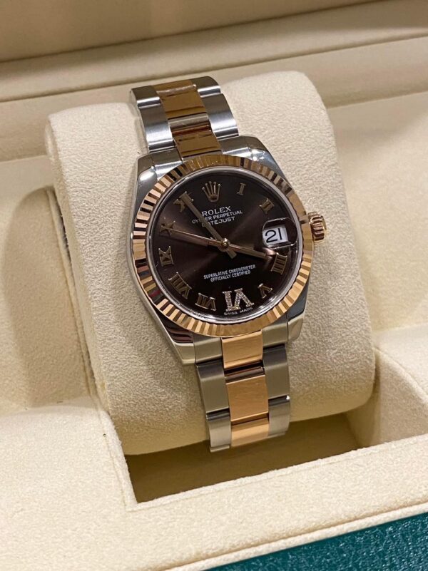 Used Rolex Datejust 31mm VI diamond Ref. 178271 ✅หน้า Chocolate เพชรVI - Image 3