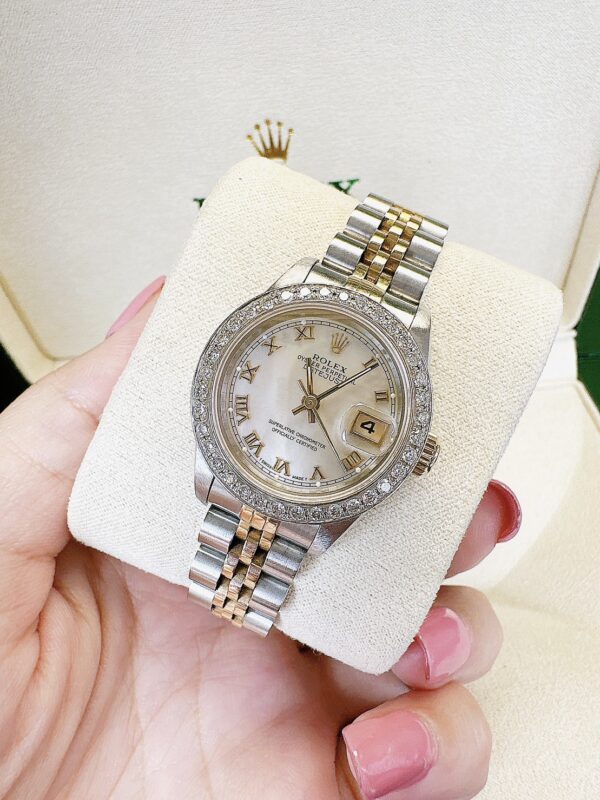 Used Rolex Datejust Lady size 26 mm. ✅Series S ใบเปิดไม่ระบุปี ✅หน้ามุกขาวโรมัน - Image 4