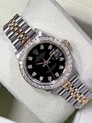 Used Rolex Datejust Lady 26 mm. ✅หน้าปัดดำ หลักเพชร