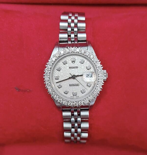Used Rolex lady size 26 mm. ✅Series 7 ปี 2001 ✅ หน้าคอมเงินหลักเพชรใหญ่