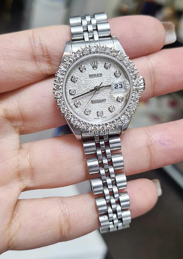 Used Rolex lady size 26 mm. ✅Series 7 ปี 2001 ✅ หน้าคอมเงินหลักเพชรใหญ่ - Image 2